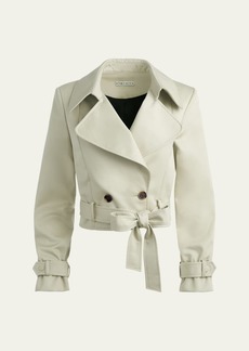 Alice + Olivia Hayley Cropped Trench Coat