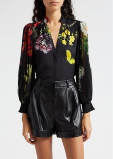 Alice + Olivia Ilan Floral Button-Up Shirt