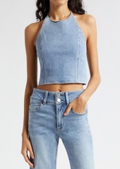 Alice + Olivia Jaymee Denim Halter Top