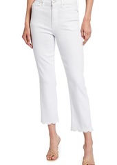 ALICE + OLIVIA JEANS Stunning Scallop High-Rise Straight-Leg Jeans