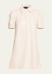 Alice + Olivia Jem Vegan Leather Mini Shirtdress