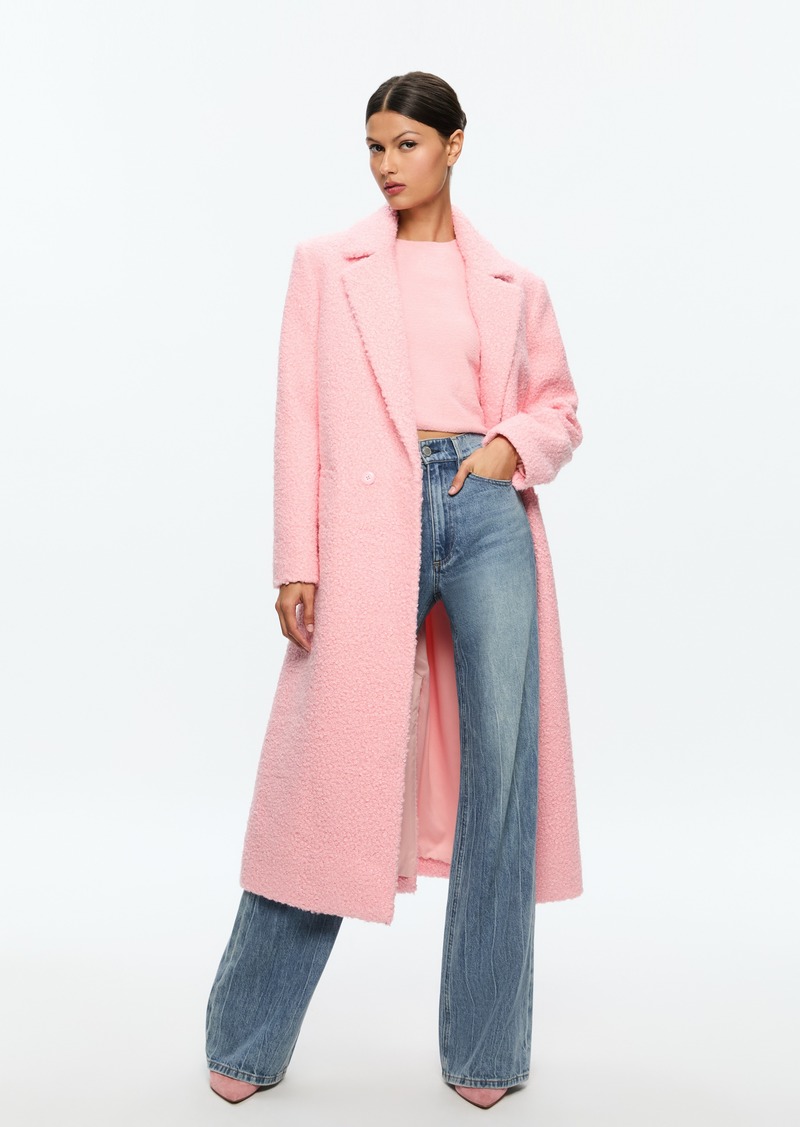 alice + olivia JIMMY OVERSIZED COAT WITH LONG LAPEL