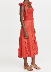 alice + olivia Jocelyn Midi Dress with Bow Strap