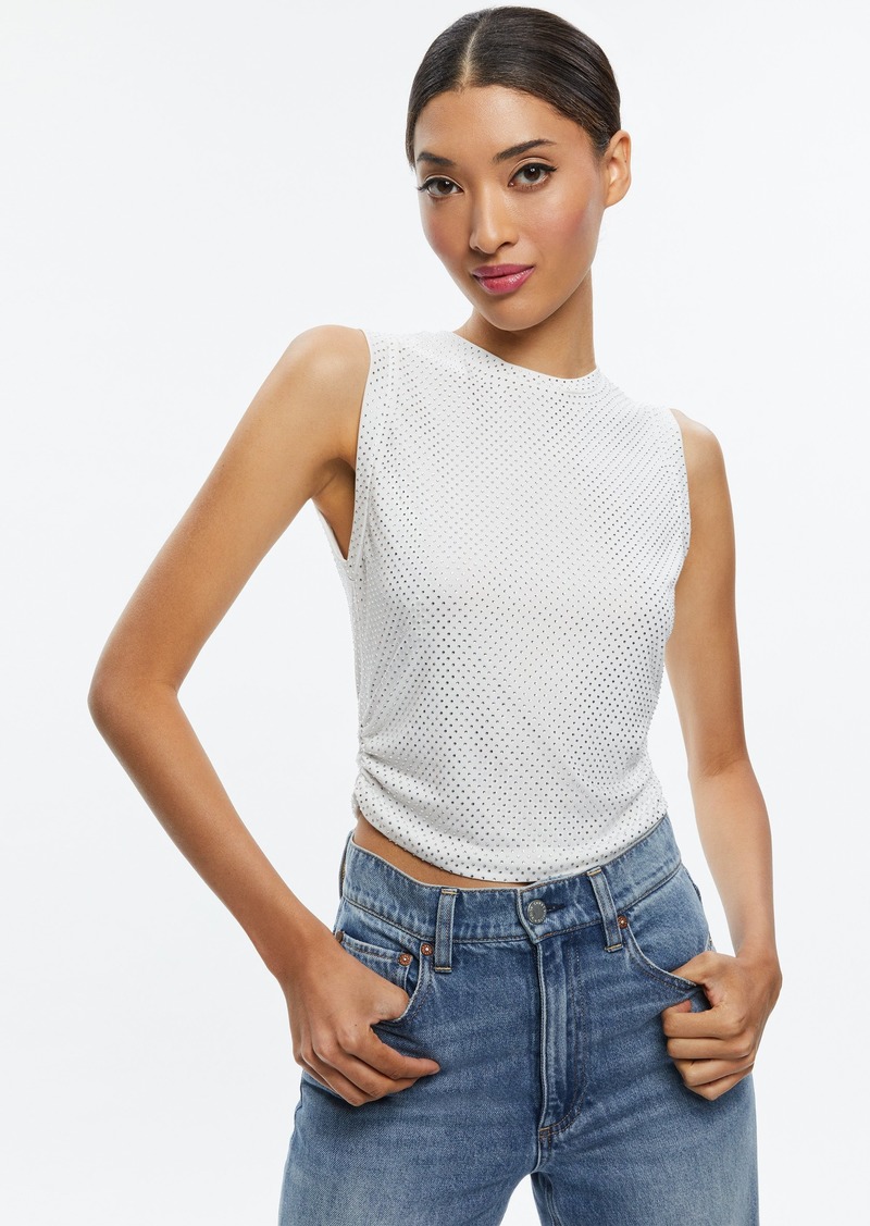 alice + olivia KAPPA EMBELLISHED CROPPED TANK