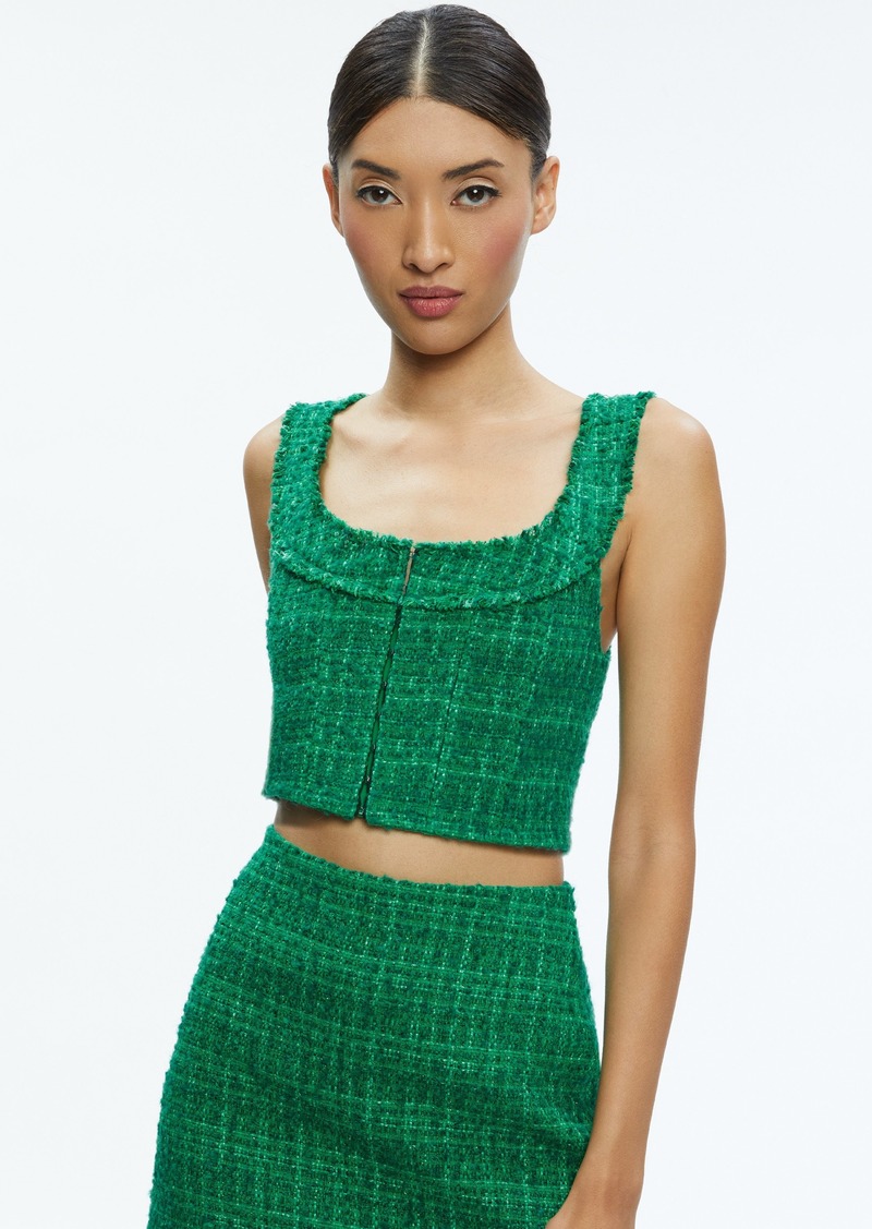 alice + olivia KENSIE SCOOP NECK CROPPED BUSTIER