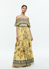 alice + olivia KIA OFF THE SHOULDER TIERED MAXI DRESS