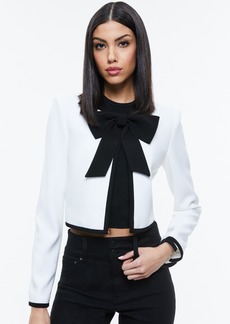 alice + olivia KIDMAN BOW FRONT CROPPED JACKET