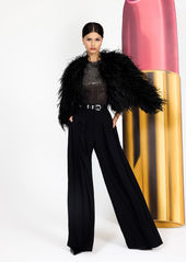 alice + olivia KIDMAN FEATHERED BOXY JACKET