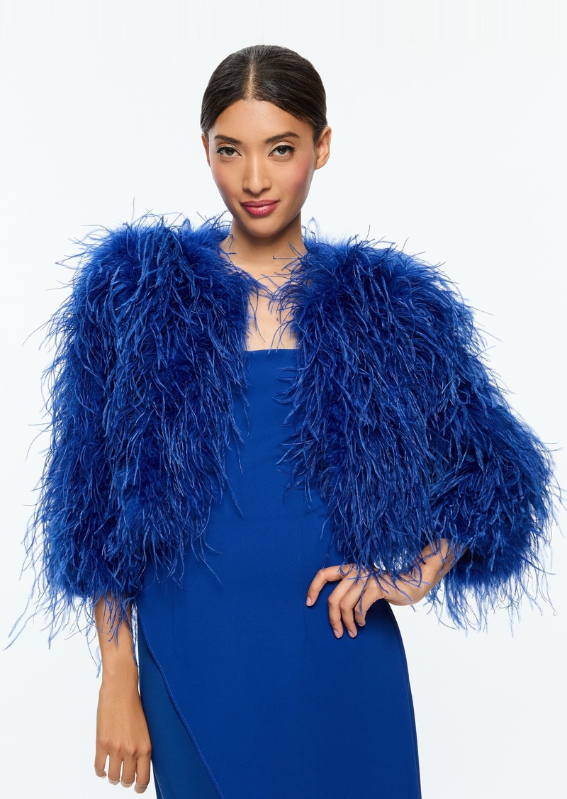 alice + olivia KIDMAN FEATHERED BOXY JACKET