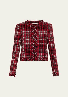 Alice + Olivia Kidman Plaid Tweed Lady Jacket