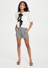 alice + olivia Kitty Puff Sleeve Cardigan with Tie Bows