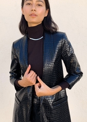 alice + olivia Kylie Vegan Leather Shawl Collar Jacket