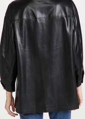alice + olivia Langston Vegan Leather Overshirt Jacket