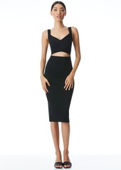 alice + olivia LIDIA TWIST FRONT CUT OUT DRESS