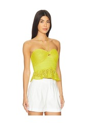 Alice + Olivia Livia Halter Peplum Top