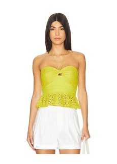 Alice + Olivia Livia Halter Peplum Top