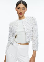 alice + olivia LORNA EMBELLISHED CROPPED JACKET