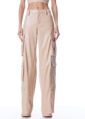 alice + olivia LUIS VEGAN LEATHER CARGO PANT