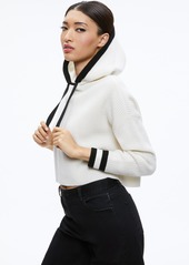 alice + olivia LUMI RIBBED KNIT HOODIE