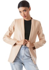 alice + olivia MACEY VEGAN LEATHER SHAWL COLLAR BLAZER