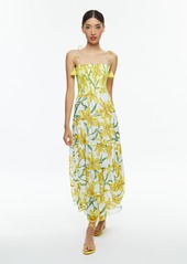 alice + olivia MARNA TIERED MIDI TIE STRAP DRESS