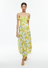 alice + olivia MARNA TIERED MIDI TIE STRAP DRESS