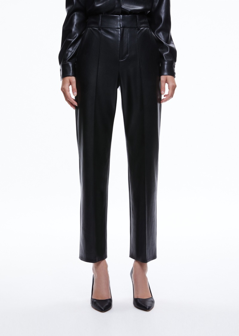 alice + olivia MING VEGAN LEATHER ANKLE PANT