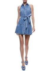 Alice + Olivia Miranda Sleeveless Denim Minidress