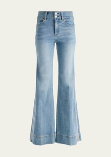 Alice + Olivia Missa High-Rise Wide-Leg Crystal Side Jeans