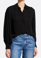 Alice + Olivia Mitchell Cinched-Back Button-Down Blouse