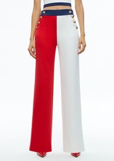 alice + olivia NARIN HIGH RISE BUTTON FRONT PANT