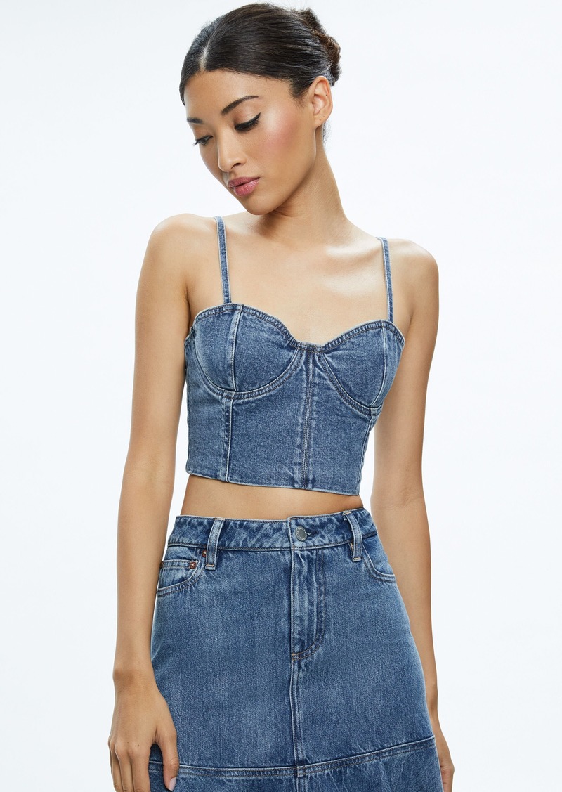 alice + olivia NATACHA SPAGHETTI STRAP BUSTIER