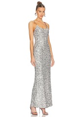 Alice + Olivia Nelle Embellished Fitted Maxi Dress