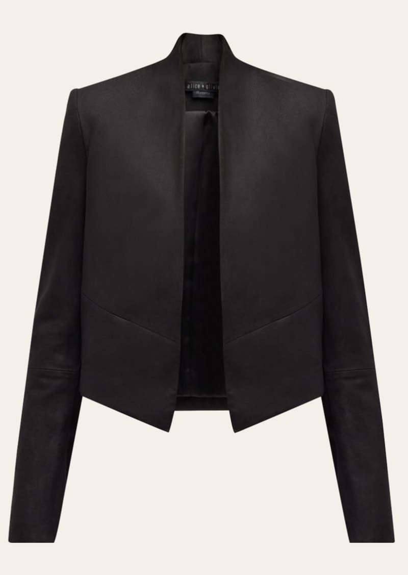 Alice + Olivia New Harvey Suede Open-Front Jacket