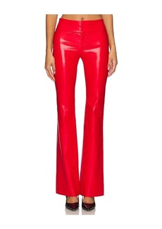 Alice + Olivia Olivia Vegan Leather Side Slits Pant