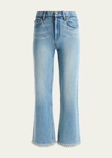 Alice + Olivia Ora High-Rise Embellished Jeans