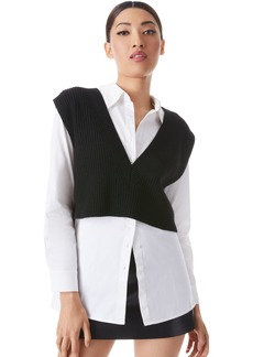 alice + olivia ORLY SWEATER VEST COMBINATION TOP
