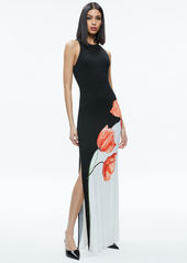 alice + olivia PANIA RACER NECK MAXI DRESS