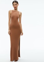 alice + olivia PANIA RACERBACK RIBBED SIDE SLIT MAXI DRESS