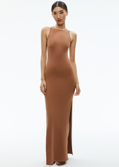 alice + olivia PANIA RACERBACK RIBBED SIDE SLIT MAXI DRESS