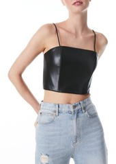 Alice + Olivia Pearle Faux Leather Crop Top