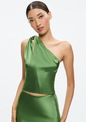 alice + olivia PIERA ONE SHOULDER TWIST TOP