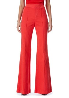 Alice + Olivia Pintuck Stretch Cotton Trousers