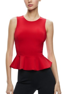 alice + olivia Poppy Crew Neck Peplum Top