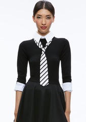 alice + olivia PORLA COLLARED TIE SWEATER