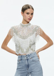 alice + olivia PRIA EMBELLISHED TOP