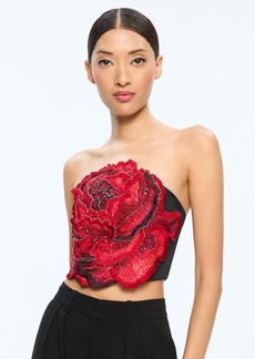 alice + olivia RANDIE APPLIQUE TOP