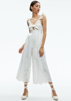 alice + olivia ROSINA TIE FRONT CUTOUT JUMPSUIT