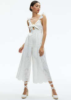 alice + olivia ROSINA TIE FRONT CUTOUT JUMPSUIT