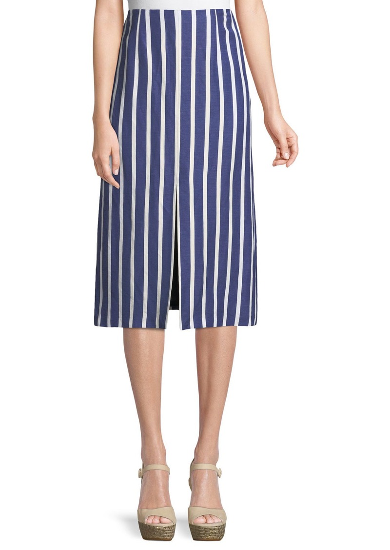 Alice + Olivia Sabrena Front-Slit A-Line Midi Skirt